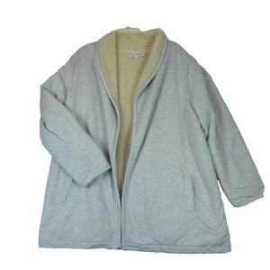 KOOLABURRA BY UGG‎ GRAY SHERPA LINED OPEN FRONT JACKET Cardigan SZ XL Cozy Coat